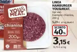 Ipercoop Line Hamburger You&Meat. offerta