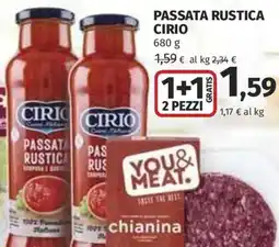 Ipercoop Passata rustica Cirio offerta