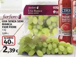 Ipercoop Uva Bianca senza semi Fior Fiore offerta