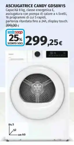 Ipercoop Asciugatrice Candy GDS8N1S offerta