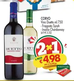 Despar Corvo Vino Duetto Frappato Syrah/Insolia Chardonnay offerta