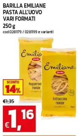 C+C maxigross Barilla Emiliane pasta all'uovo offerta
