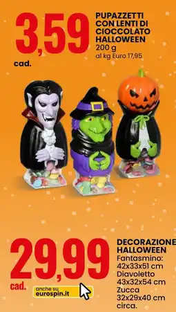 Eurospin Pupazzetti con lenti di cioccolato Halloween offerta