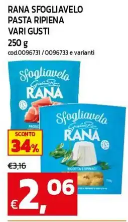C+C maxigross Sfogliavelo Rana pasta ripiena offerta