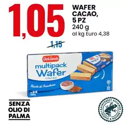 Eurospin Dolciando Wafer Cacao offerta