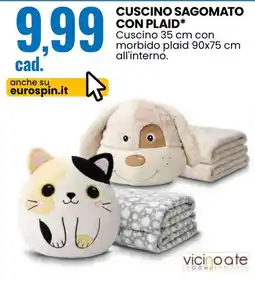 Eurospin Cuscino sagomato con plaid* offerta