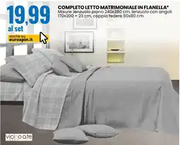 Eurospin Completo letto matrimoniale in flanella offerta