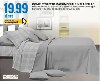 Completo letto matrimoniale in flanella