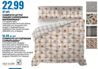 Completo letto/parure copripiumino matrimoniale*