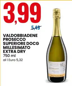 Eurospin Valdobbiadene Prosecco Superiore DOCG Millesimato Extra Dry offerta