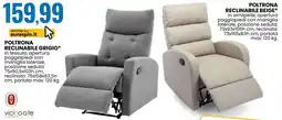 Eurospin Poltrona reclinabile grigio* offerta