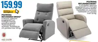 Poltrona reclinabile grigio*