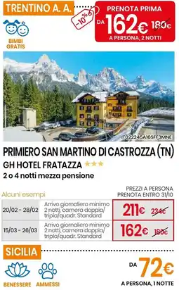 Eurospin GH Hotel Fratazza offerta