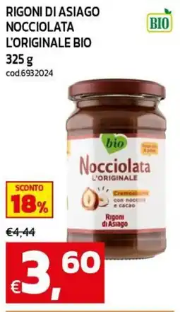 C+C maxigross Rigoni di Asiago Nocciolata L'Originale Bio offerta