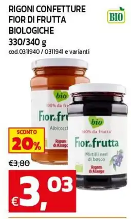 C+C maxigross Rigoni confettura fior di frutta biologiche offerta