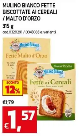 C+C maxigross Mulino Bianco Fette ai Cereali offerta