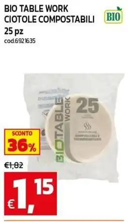 C+C maxigross Ciotole compostabili Bio Table Work offerta