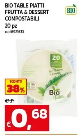 C+C maxigross Bio Table piatti frutta & dessert compostabili offerta