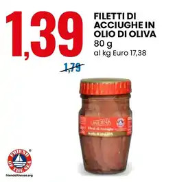 Eurospin Filetti di Acciughe in olio di oliva Ondina offerta