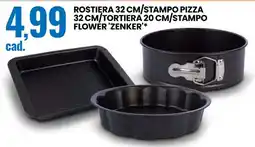 Eurospin Rostiera 32 cm/stampo pizza 32 cm/tortiera 20 cm/stampo flower 'zenker' offerta