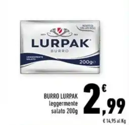 Conad Margherita Burro Lurpak leggermente salato offerta