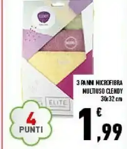 Conad Clendy 3 panni microfibra offerta