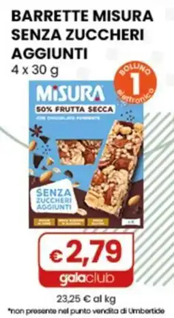 Gala Supermercati Barrette Misura senza zuccheri aggiunti offerta