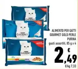 Conad Superstore Alimento per gatti Gourmet Gold Perle Purina offerta