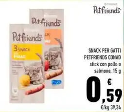 Conad Superstore Snack per gatti Petfriends offerta