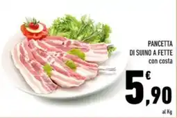 Conad Margherita Pancetta di suino a fette con costa offerta