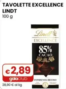 Gala Supermercati Tavolette Excellence Lindt offerta