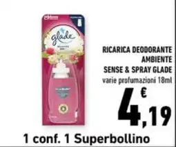 Conad Margherita Ricarica deodorante ambiente sense & spray glade offerta