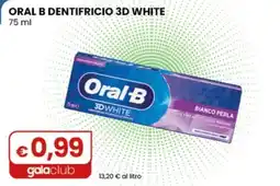 Gala Supermercati Oral B dentifricio 3D white bianco perla offerta