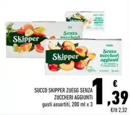 Conad Superstore Succo Skipper Zuegg senza zuccheri aggiunti offerta