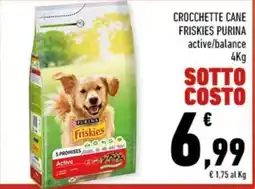 Conad Margherita Crocchette cane Friskies Purina active/balance offerta