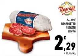 Conad Margherita Salame Negronetto Negroni offerta