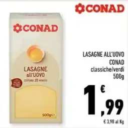 Conad Margherita Lasagne all'uovo Conad classiche/verdi offerta