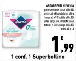 Conad Margherita Assorbenti Nuvenia Pure Sensitive Ultra offerta