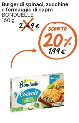 Gelmarket Burger di spinaci, zucchine e formaggio di capra Bonduelle offerta