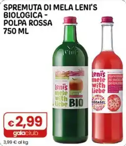 Gala Supermercati Spremuta di mela Leni's biologica - polpa rossa offerta