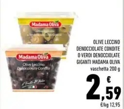 Conad Superstore Olive Leccino Denocciolate Condite o Verdi Denocciolate Giganti Madama Oliva offerta