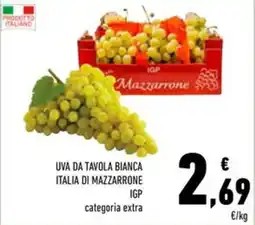 Conad Superstore Uva da tavola bianca Italia di Mazzarrone IGP offerta