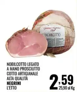 Gecop Nobilcotto legato a mano prosciutto cotto artigianale alta qualità negrini offerta