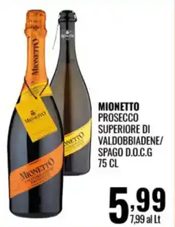 Gecop Mionetto Prosecco Superiore di Valdobbiadene/Spago D.O.C.G. offerta