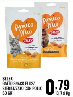 Gecop SELEX GATTO SNACK PLUS/STERILIZZATO CON POLLO offerta
