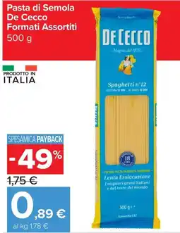 Carrefour Express Pasta di Semola De Cecco offerta