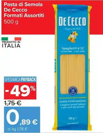 Pasta di Semola De Cecco