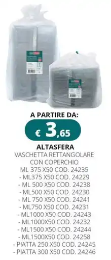 Altasfera Altasfera vaschetta rettangolare con coperchio offerta