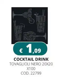 Altasfera Cocktail drink tovaglioli nero offerta