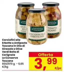 Eurospar Carciofini alle Erbette o Antipasto Toscano Le Conserve Toscane offerta
